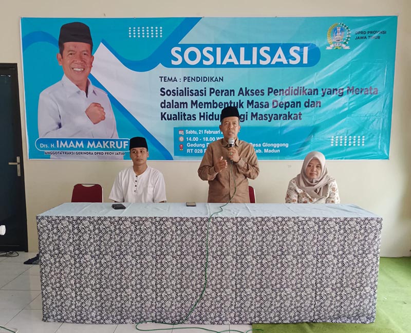 Pendidikan Jadi Kunci Masa Depan, Drs. H. Imam Makruf Gelar Sosialisasi di Dolopo Madiun